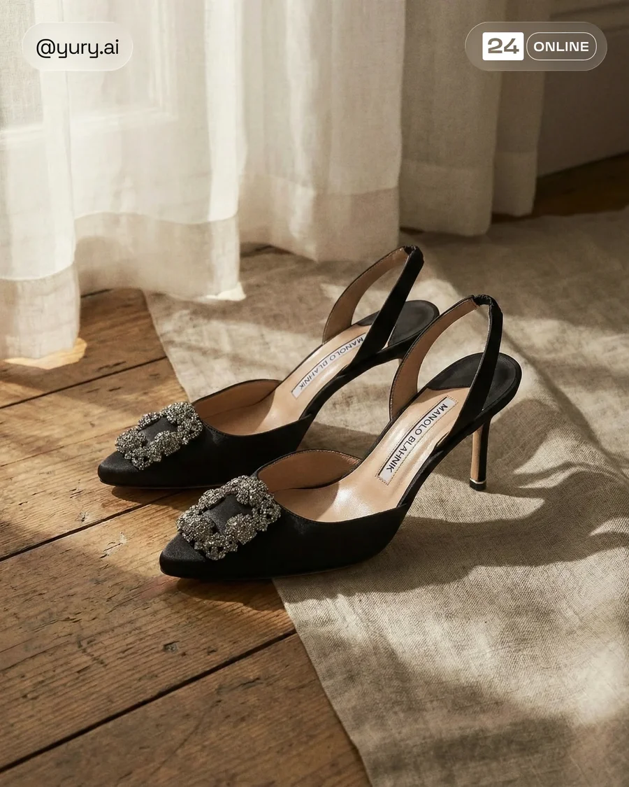 Minimal luxury shoe still life with soft natural light and elegant textures — AI-generated example 2 of 2