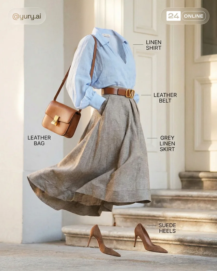Luxury editorial clothing infographic with airy fabric motion and bright… — AI-generated example 2 of 3