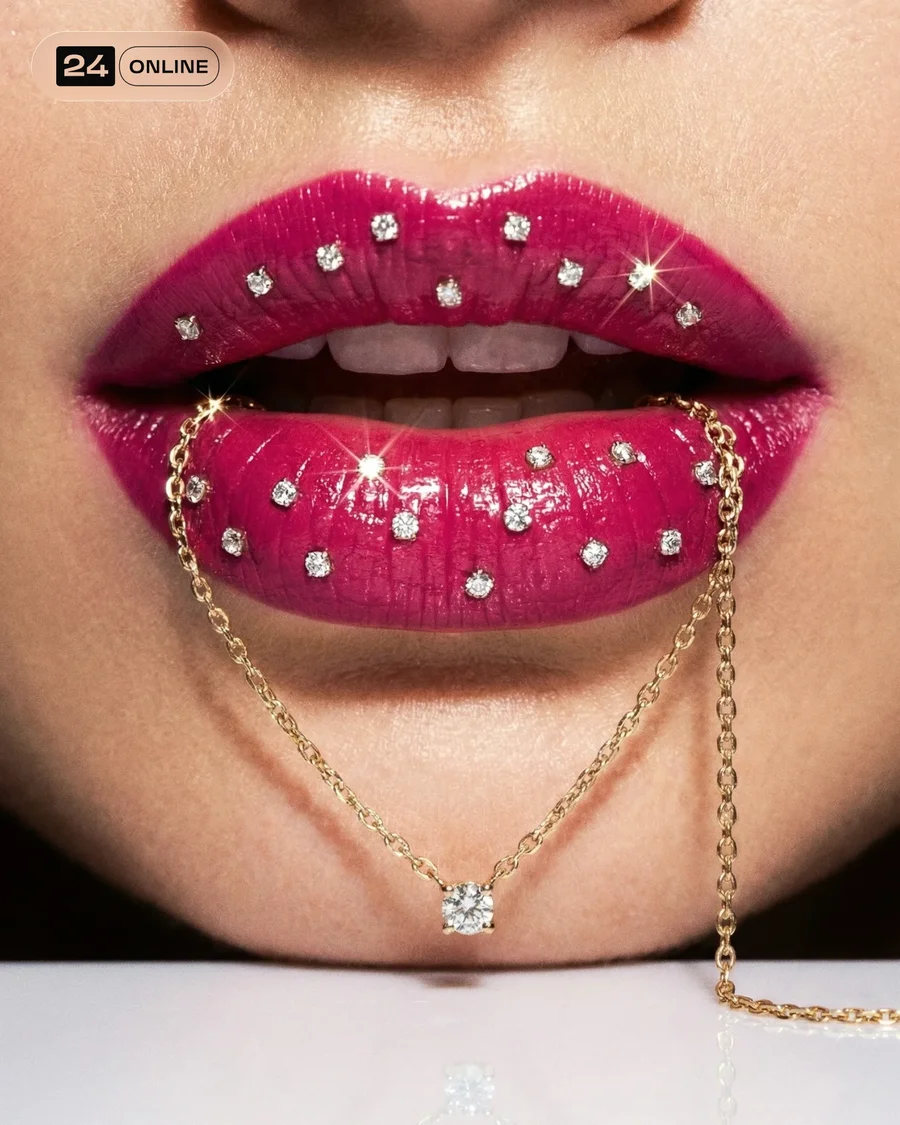 Luxury editorial jewelry with dramatic macro styling, desserts, flowers, glossy… — AI-generated example 6 of 6