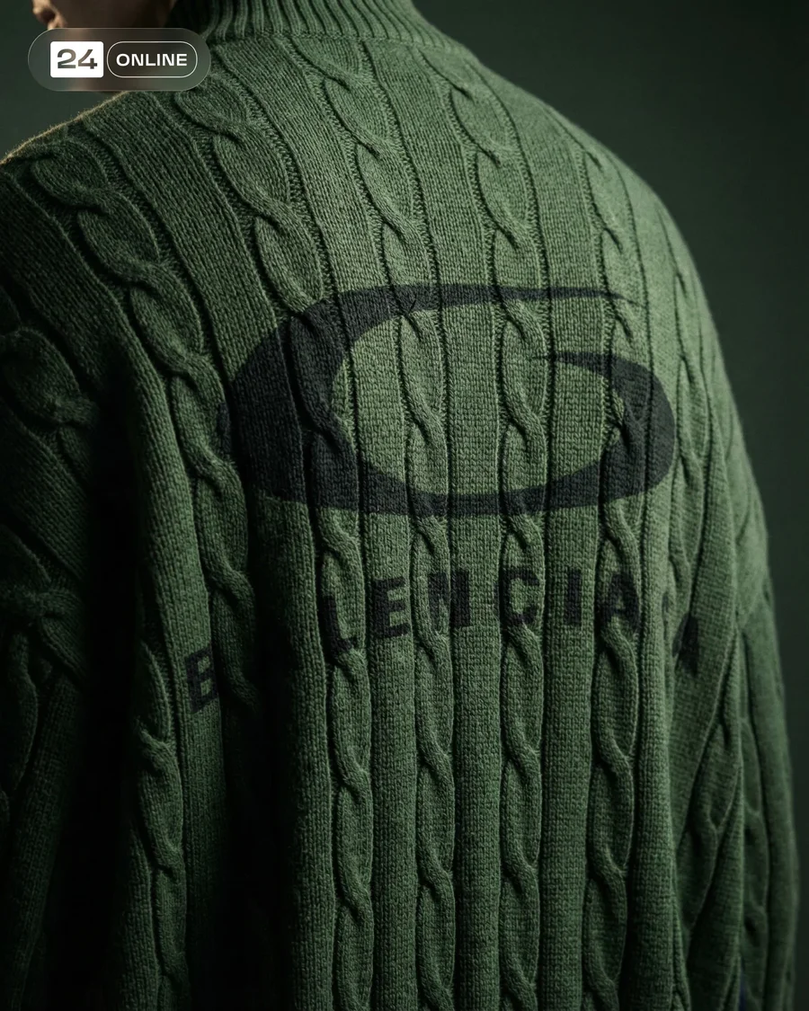 Luxury knitwear close-ups with hyper-realistic textile texture, stitches, and… — AI-generated example 4 of 4