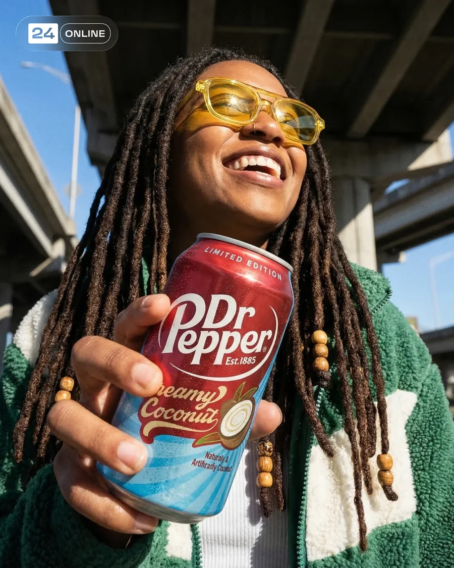 Hyper-realistic lifestyle soda can photography with vibrant candid portraits… — AI-generated example 2 of 4