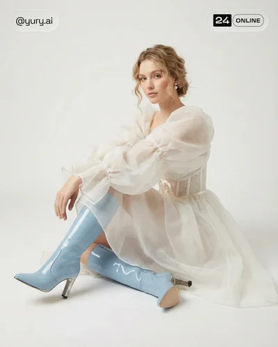 Ultra-realistic editorial studio portraits of women in glamorous, romantic fantasy-inspired fashion styling.