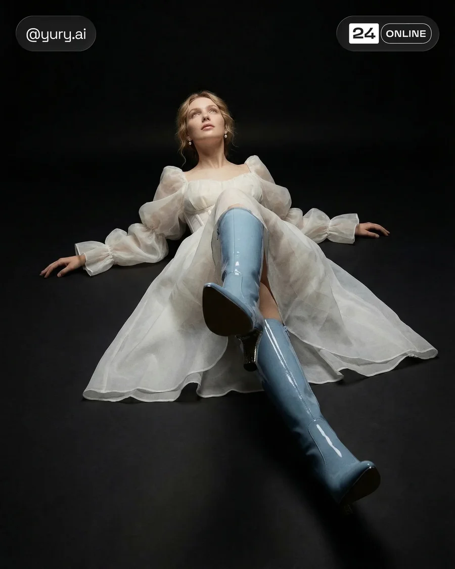 Ultra-realistic editorial studio portraits of women in glamorous, romantic… — AI-generated example 5 of 6