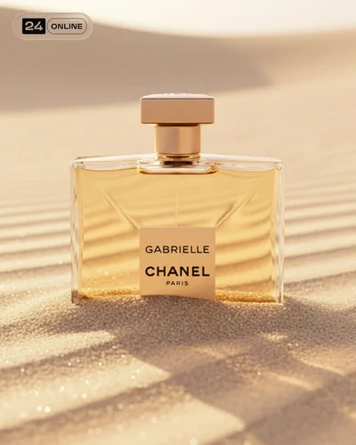 Luxury perfume bottle close-ups with cinematic lighting, petals, sand, and reflective surfaces.