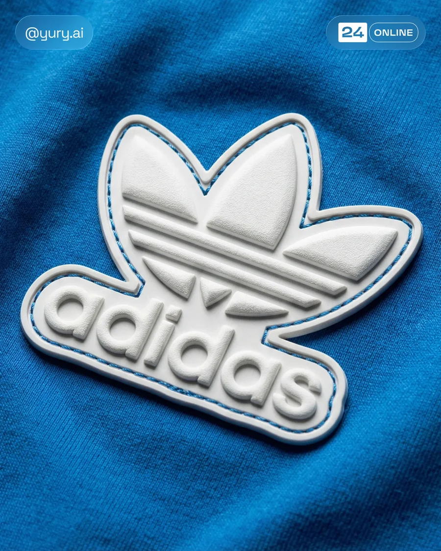 Hyper-realistic 3D PVC logo patch sewn on textured fabric in studio lighting — AI-generated example 4 of 4