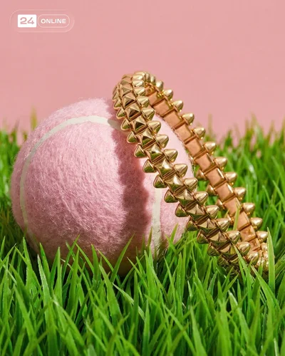Luxury pink studio beauty campaign featuring blush and stick makeup products.