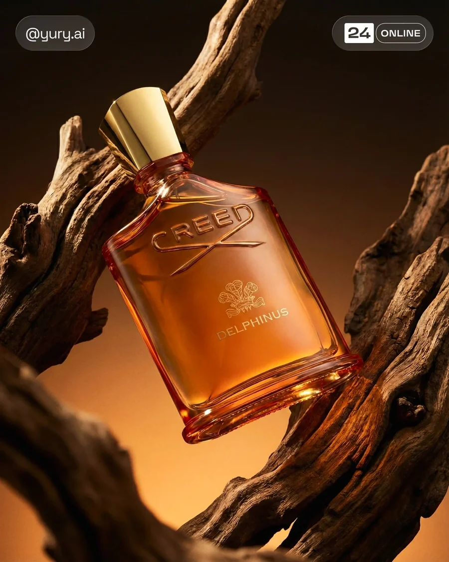 Luxurious amber-glowing perfume bottle photography with dramatic resin… — AI-generated example 2 of 3
