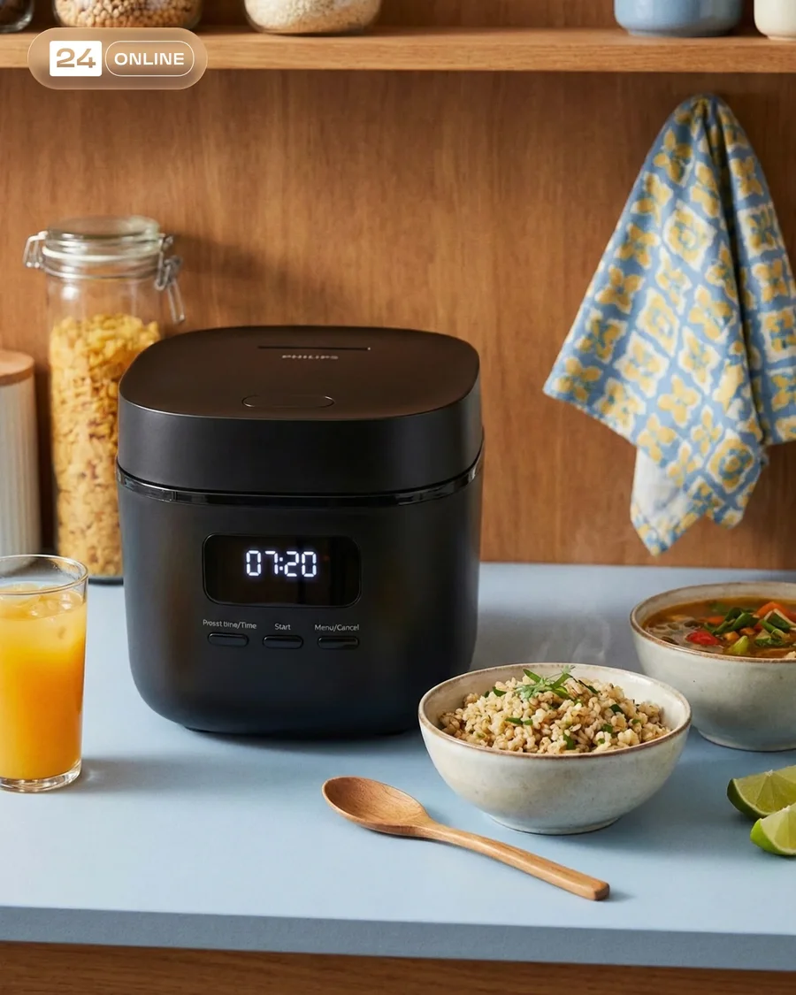 Modern kitchen appliance product shots in bright, inviting countertop catalog… — AI-generated example 3 of 4