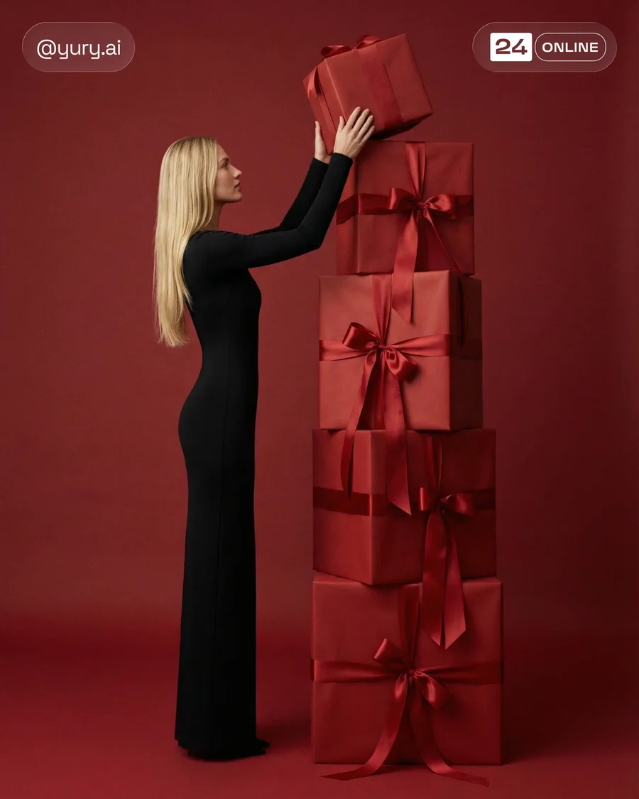 Luxury red branded accessories in moody editorial and minimalist seasonal… — AI-generated example 4 of 4