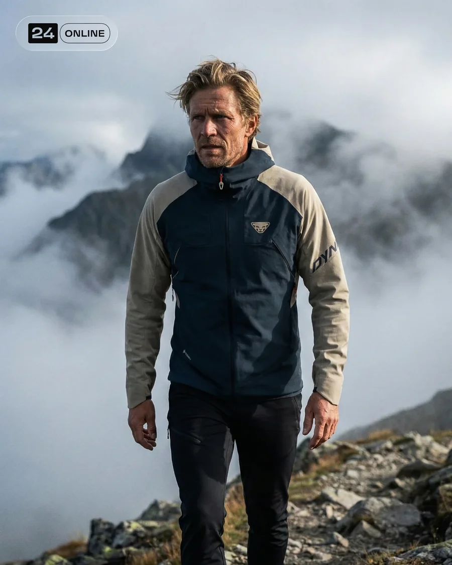 Cinematic outdoor activewear on male model with rugged Nordic realism and… — AI-generated example 3 of 3
