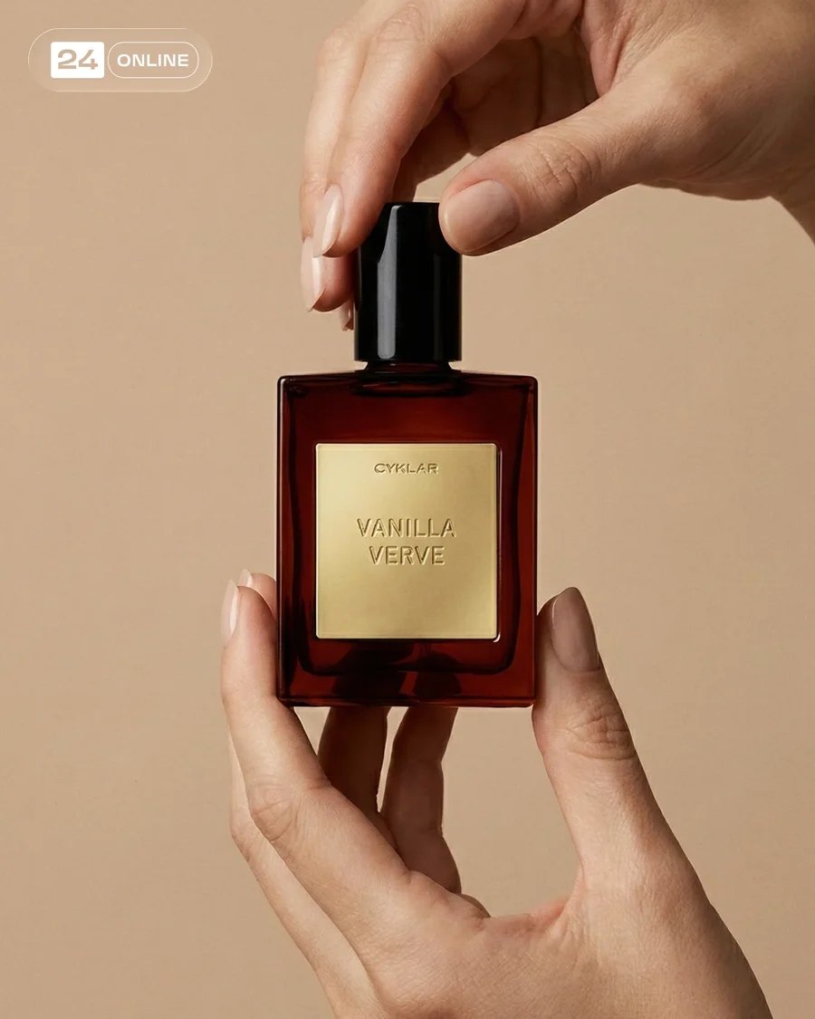 Minimalist luxury skincare advertising with glowing model portrait and elegant… — AI-generated example 2 of 2