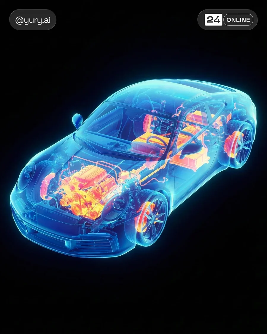 Futuristic thermal-imaging studio render of a compact electronic device with… — AI-generated example 3 of 3