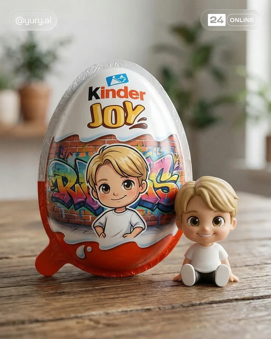 Hyper-realistic surprise egg packaging with matching chibi collectible figurine… — AI-generated example 2 of 4