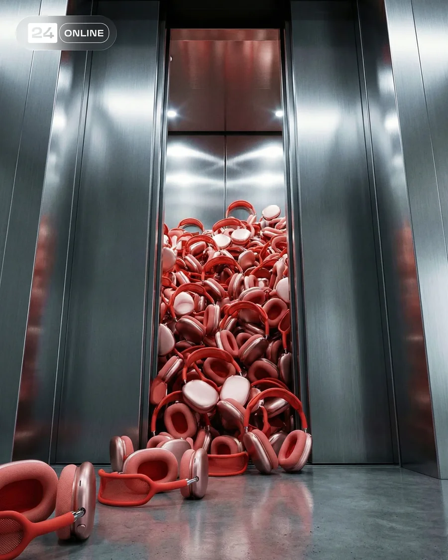 Hyper-realistic cinematic iced coffee cups overflowing from glossy office… — AI-generated example 4 of 4