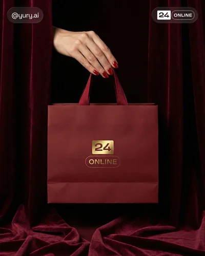 Luxury red branded accessories in moody editorial and minimalist seasonal campaign settings