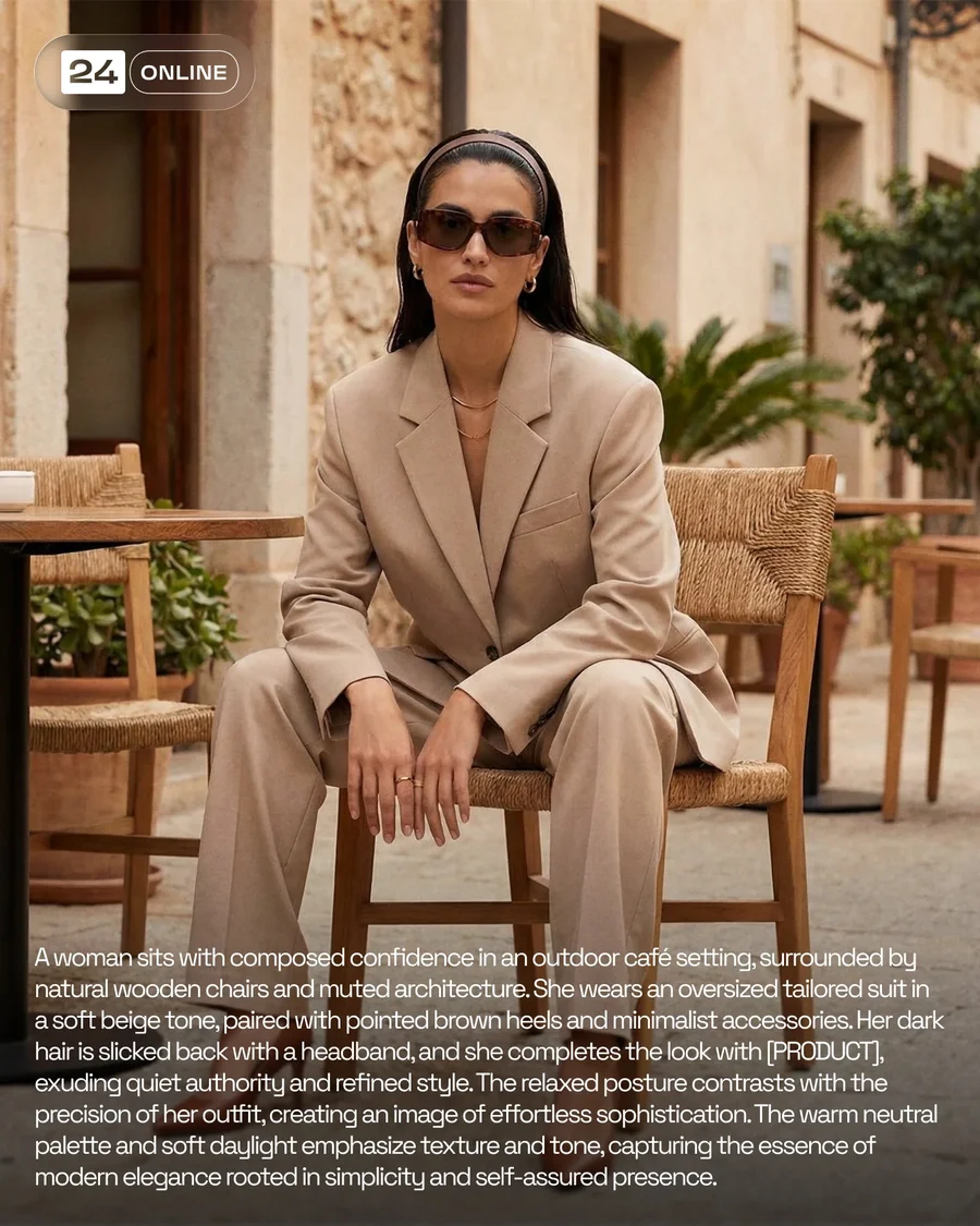 Minimalist women’s fashion portraits featuring elegant contemporary accessories… — AI-generated example 4 of 4