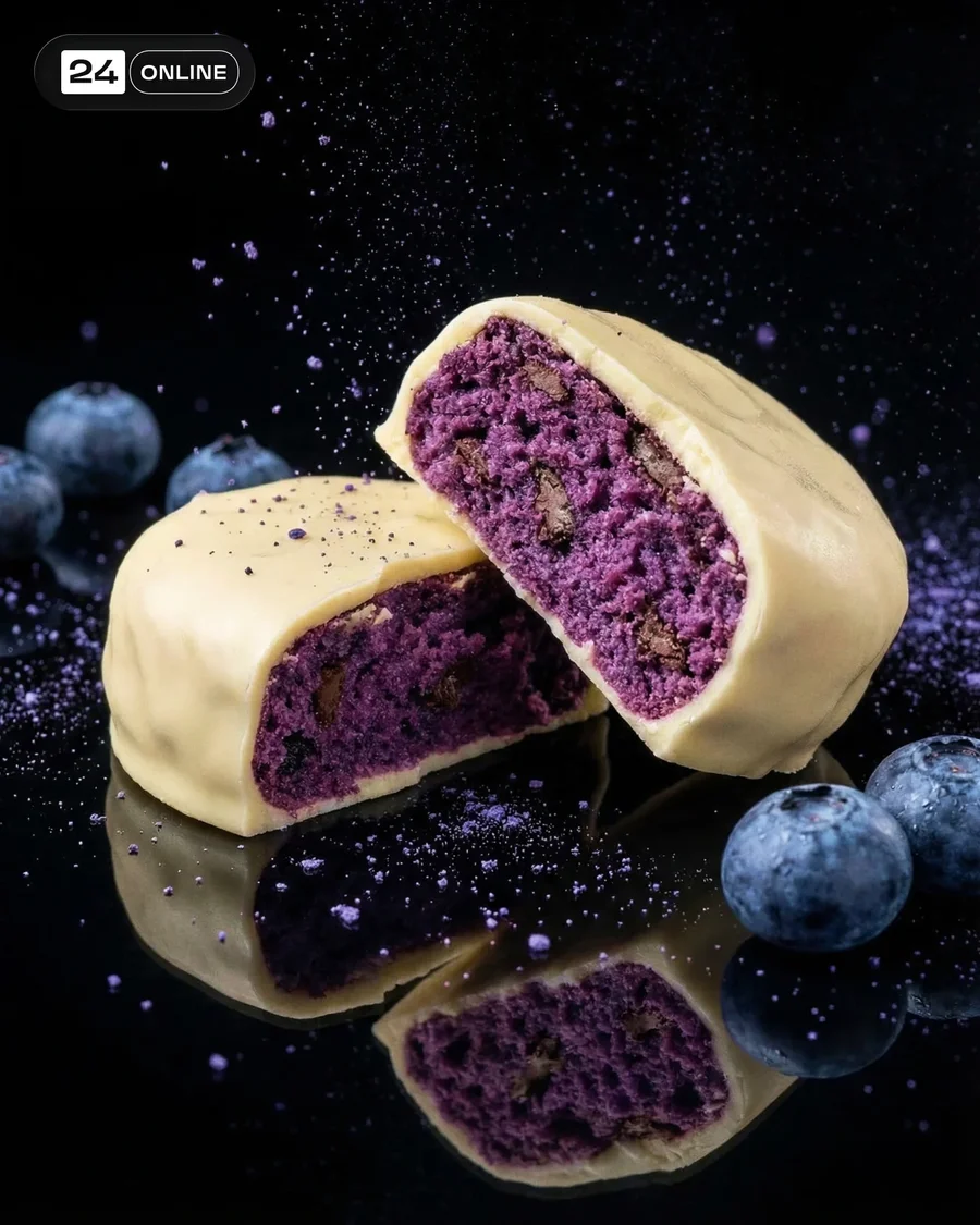 Protein blueberry brownies in clean commercial food photography with fitness… — AI-generated example 5 of 6