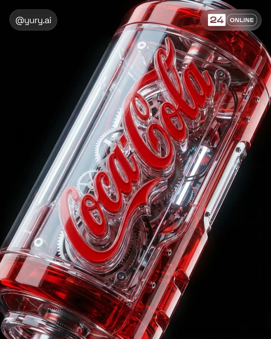 Futuristic transparent logo device with neon circuitry, gears, and premium… — AI-generated example 3 of 5