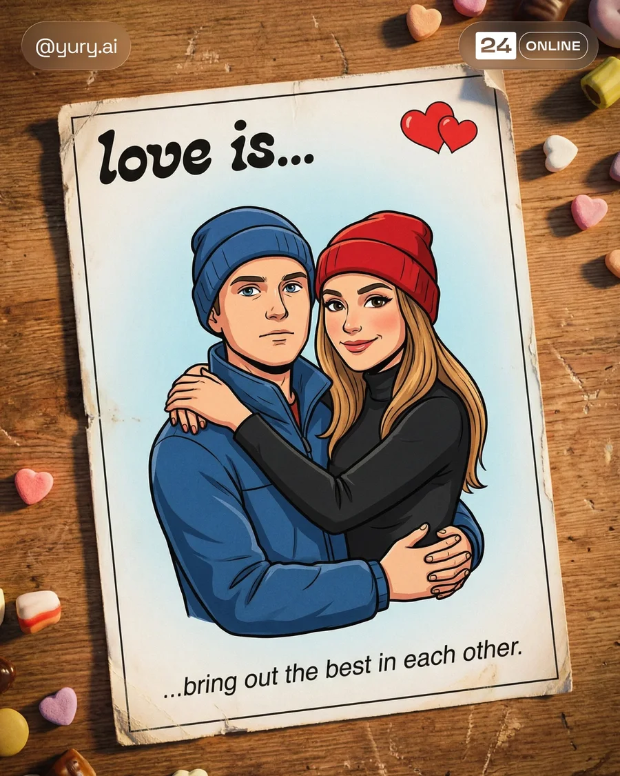 Romantic vintage chewing gum wrapper insert on wooden table with photorealistic… — AI-generated example 3 of 3