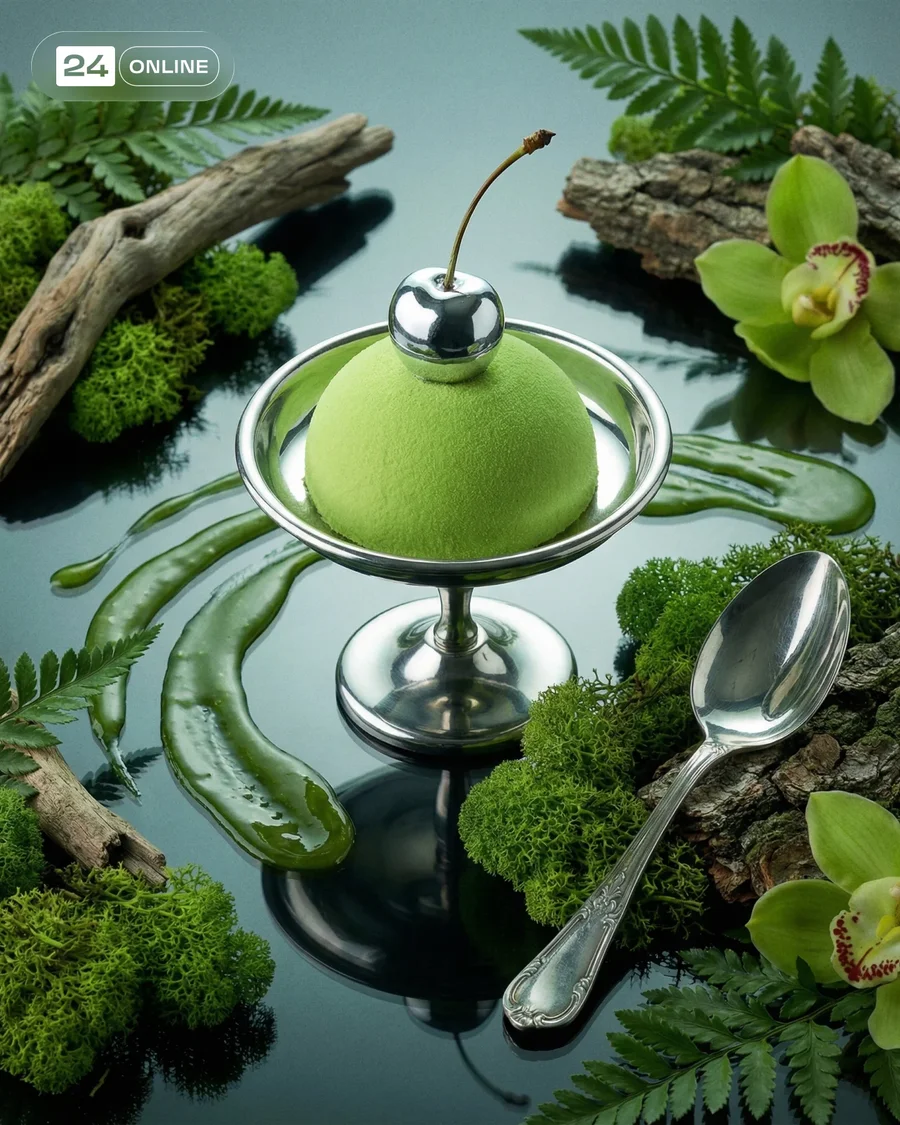 Moody surreal commercial still lifes with glossy drips, chrome props, and bold… — AI-generated example 6 of 6