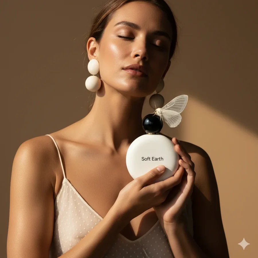 Minimalist high-end perfume photography with soft florals, airy light, and… — AI-generated example 3 of 5