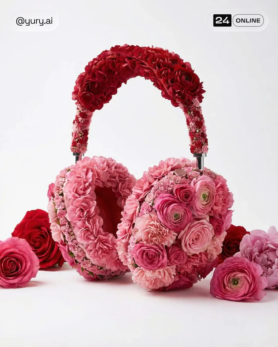 Hyper-realistic floral sculpture accessory in clean premium studio product… — AI-generated example 4 of 4