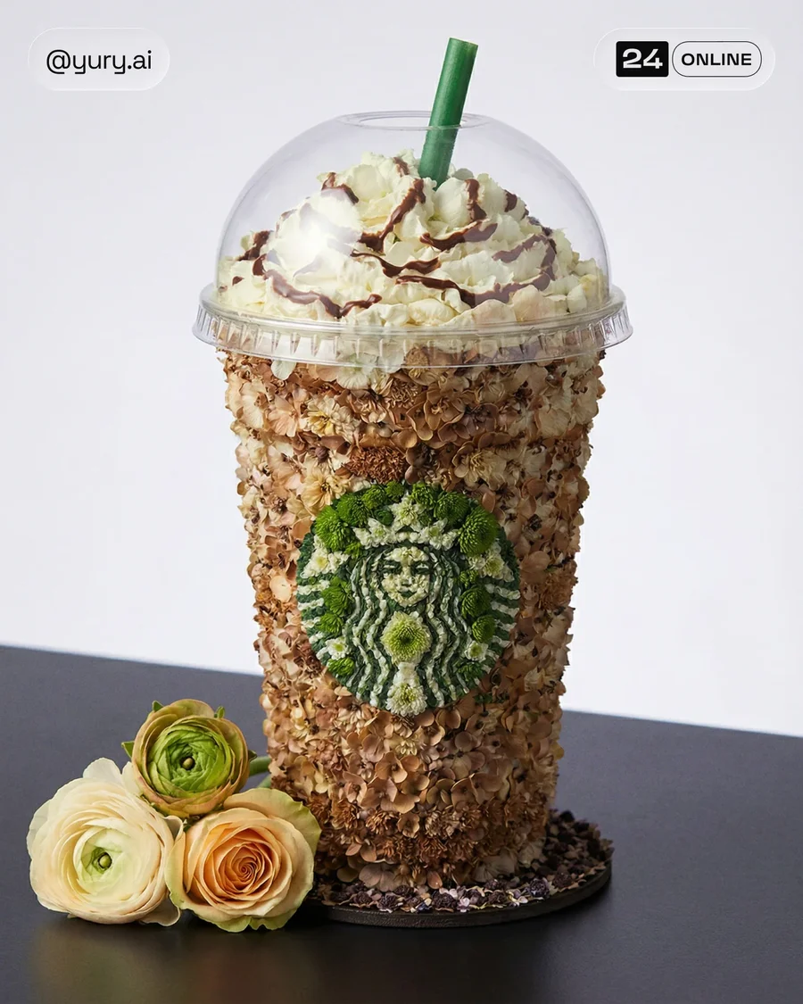 Hyper-realistic floral sculpture accessory in clean premium studio product… — AI-generated example 2 of 4