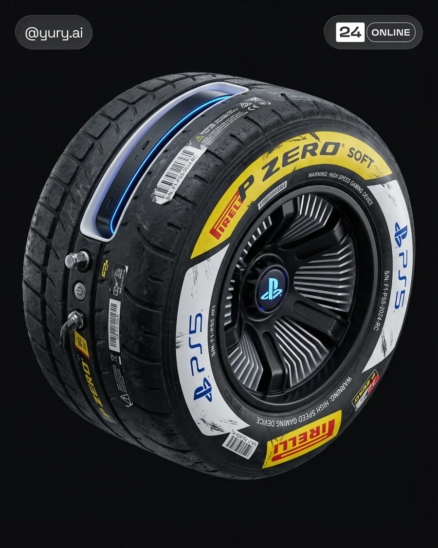 Playful branded object mashups as hyper-detailed floating 3D studio renders on… — AI-generated example 3 of 4
