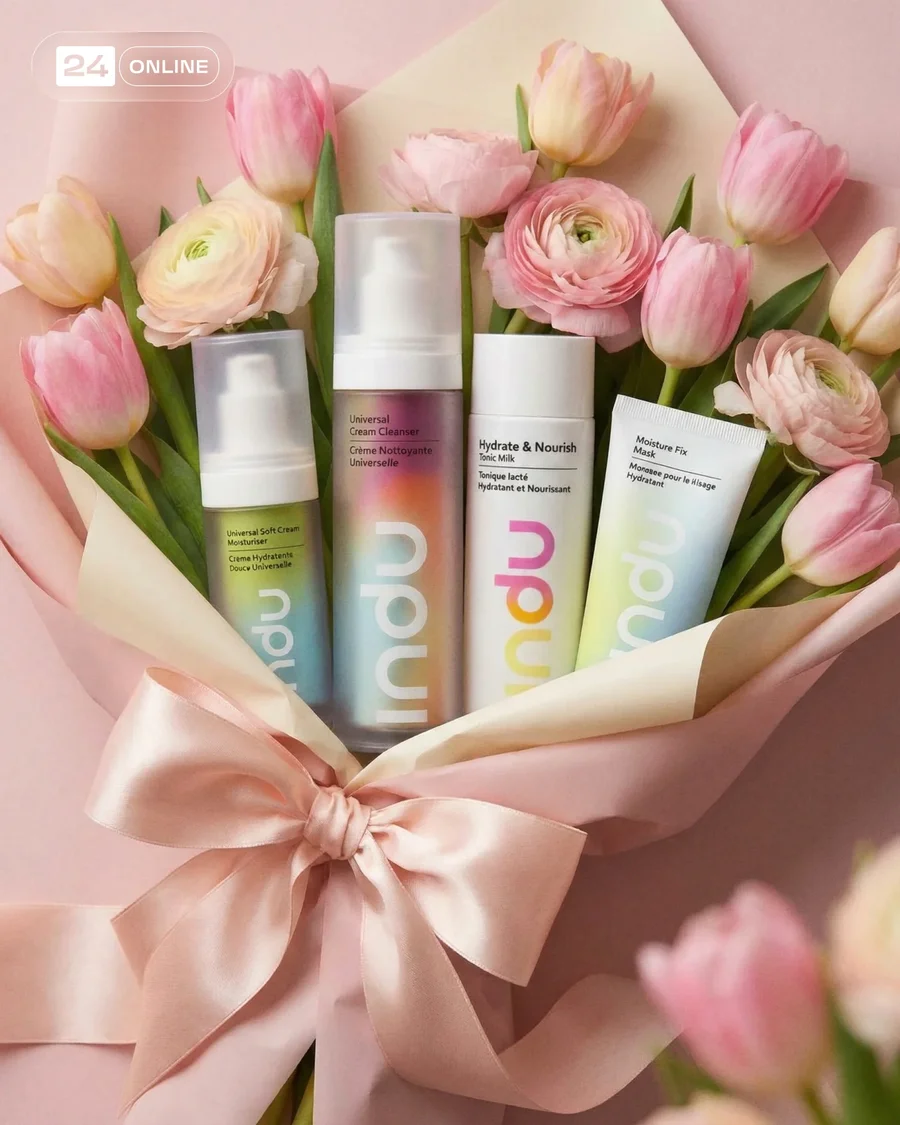 Romantic pastel beauty products with floral styling, soft light, and luxury… — AI-generated example 4 of 5