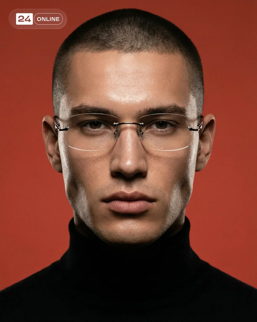 Luxury eyewear campaign with red gradients, reflective surfaces, cinematic… — AI-generated example 3 of 6