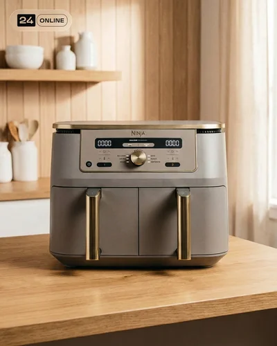 Modern kitchen appliance product shots in bright, inviting countertop catalog settings