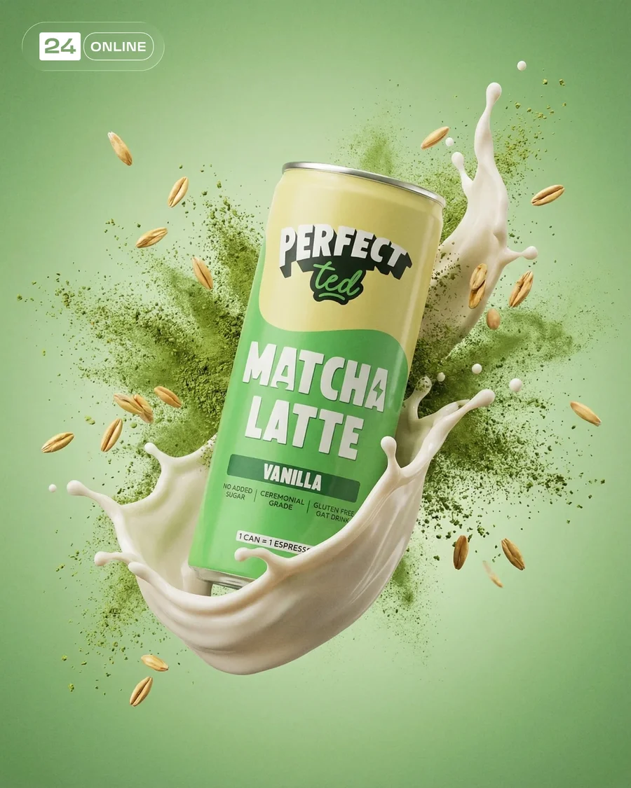 Premium matcha bottle photography with serene wellness styling and moody… — AI-generated example 3 of 5