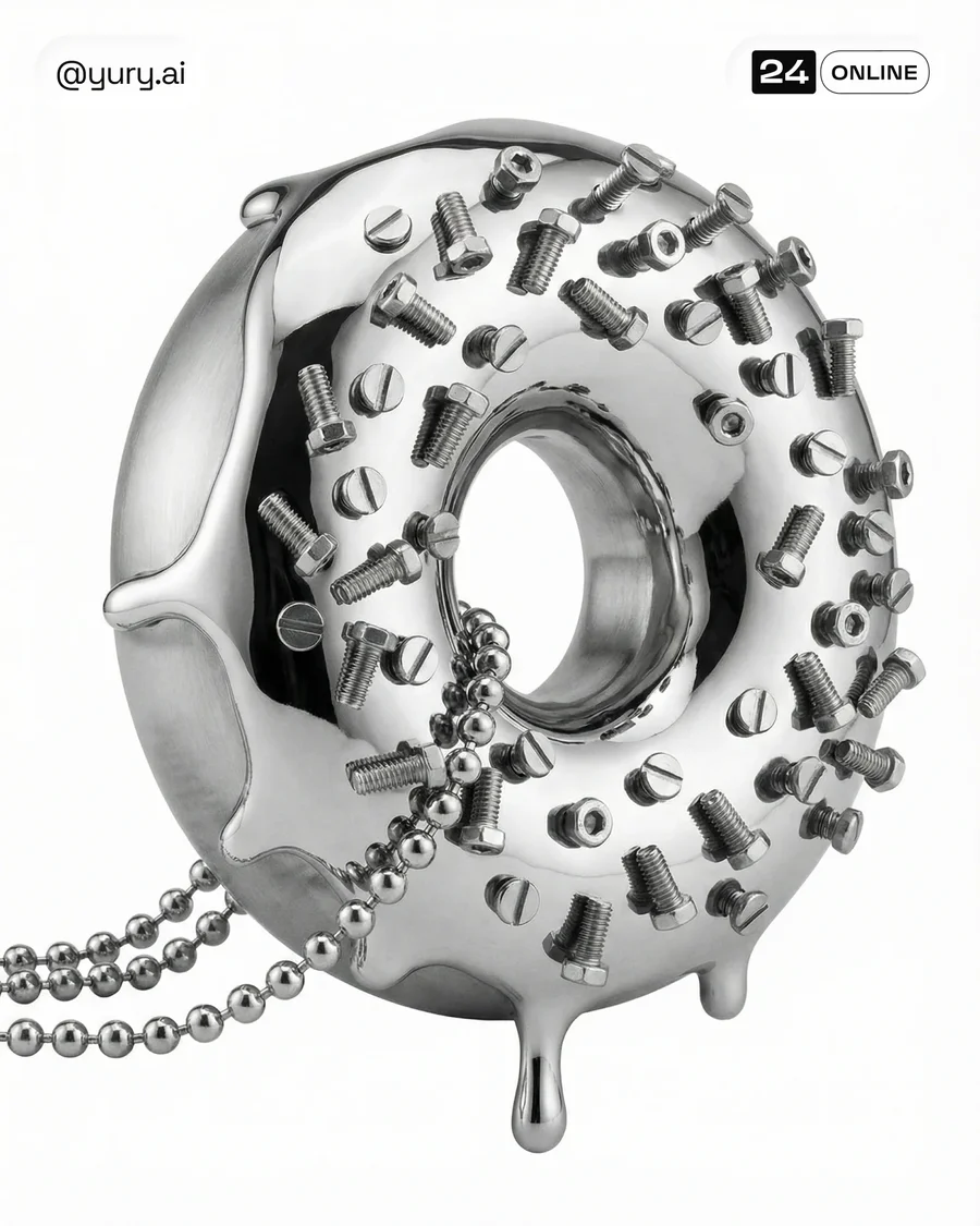 Minimal polished stainless steel keychain charms shaped like botanical, animal… — AI-generated example 3 of 5