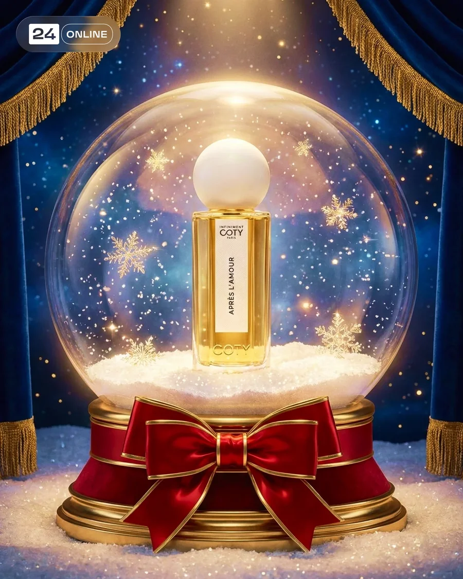 Luxury holiday product showcase in a glowing snow globe with elegant winter… — AI-generated example 1 of 3