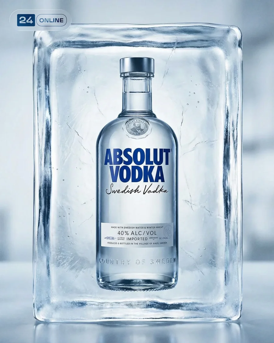 Cinematic premium alcohol and energy drink bottles in dramatic natural and icy… — AI-generated example 2 of 4
