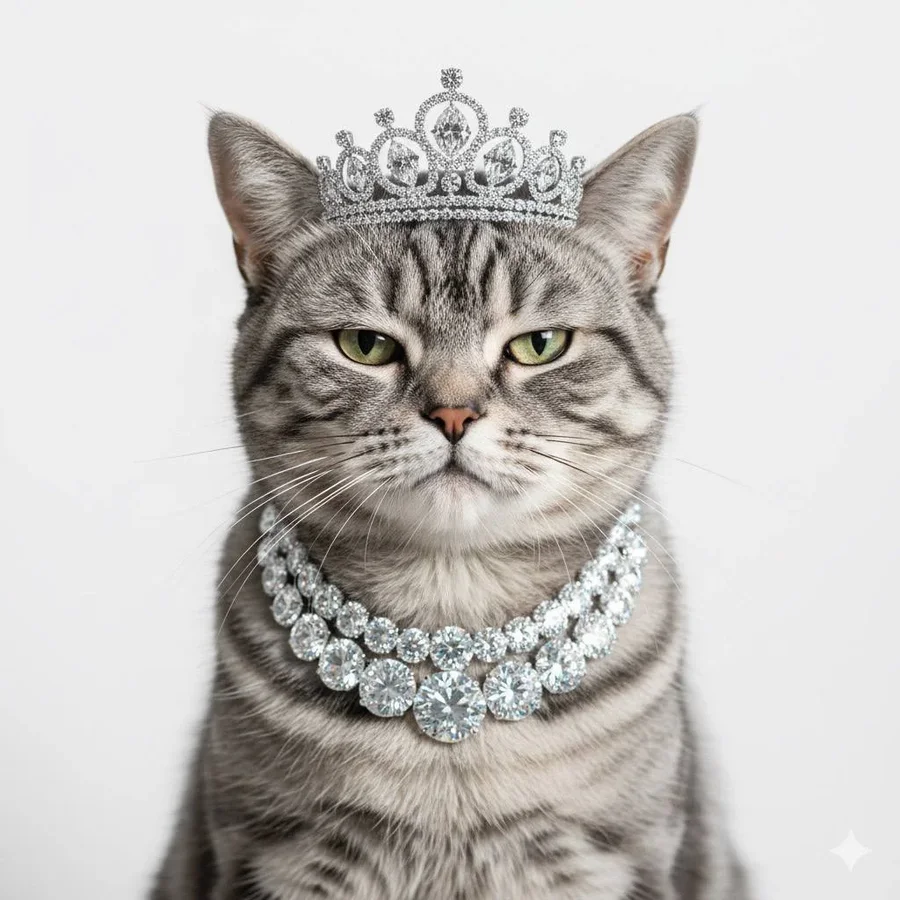 Surreal luxury animal portraits showcasing diamond and gemstone fine jewelry in… — AI-generated example 3 of 5