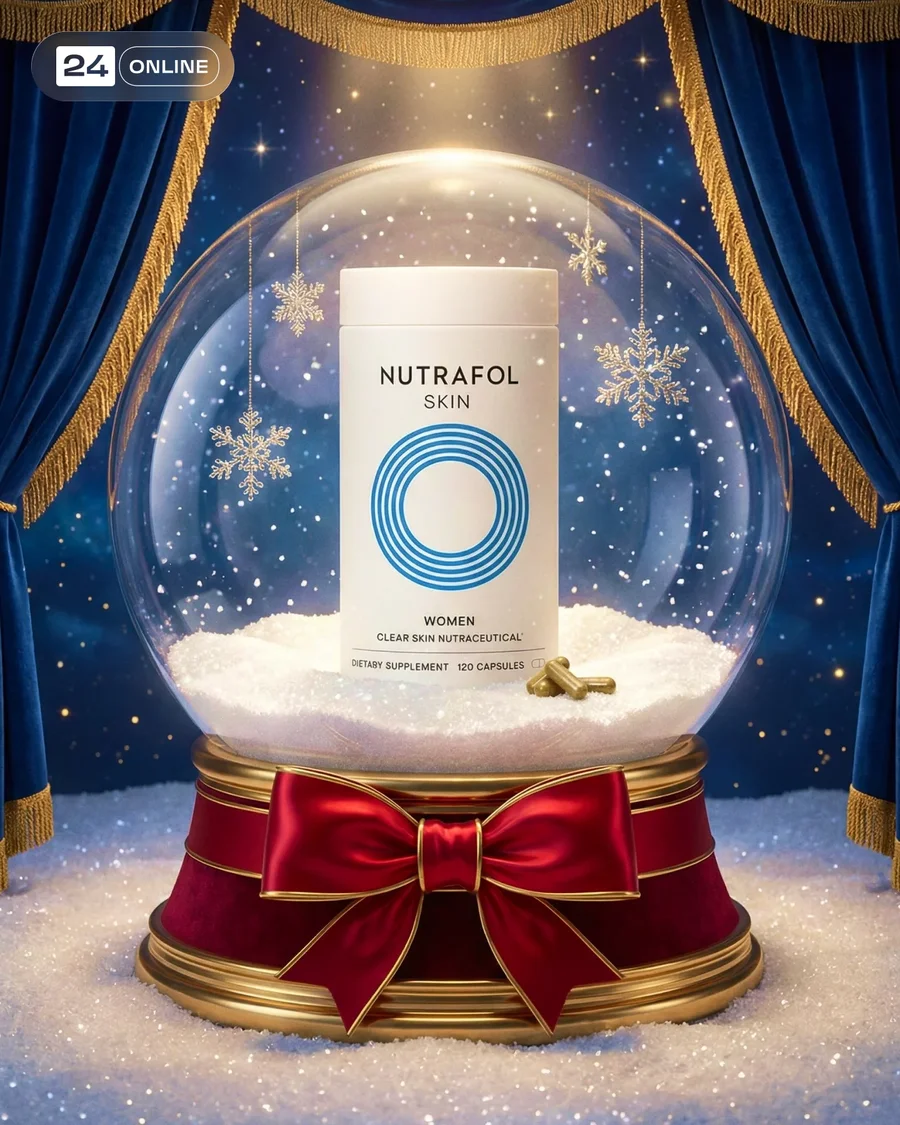 Luxury holiday product showcase in a glowing snow globe with elegant winter… — AI-generated example 3 of 3