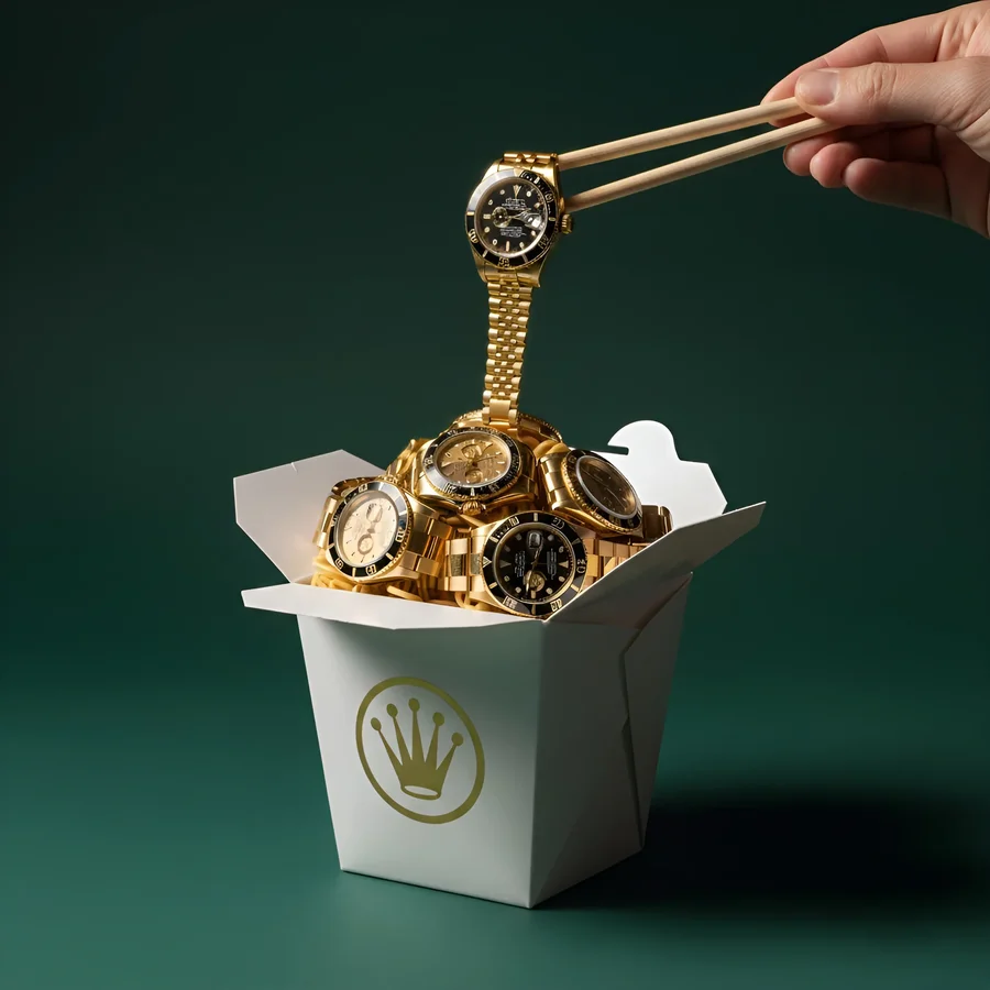 Surreal luxury accessories transformed with food-inspired elements in… — AI-generated example 4 of 4