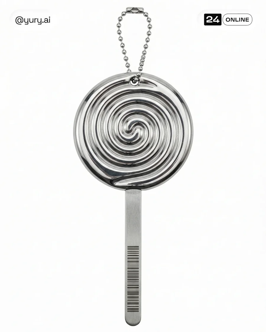 Minimal polished stainless steel keychain charms shaped like botanical, animal… — AI-generated example 4 of 5