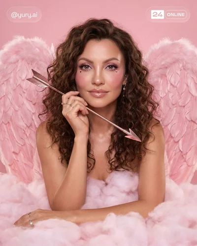 Cinematic studio portraits of glamorous women in corsets, curls, wings, and romantic styling.