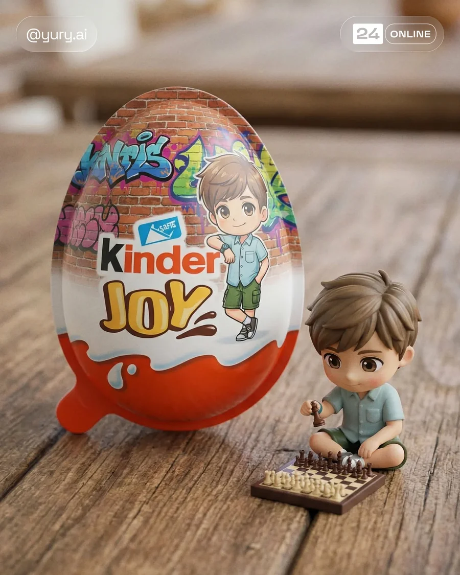 Hyper-realistic surprise egg packaging with matching chibi collectible figurine… — AI-generated example 4 of 4