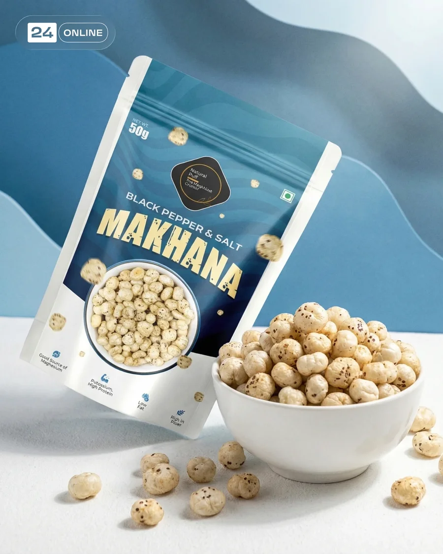 Hyper-realistic packaged food with matching backdrop, fresh ingredients, and… — AI-generated example 5 of 5