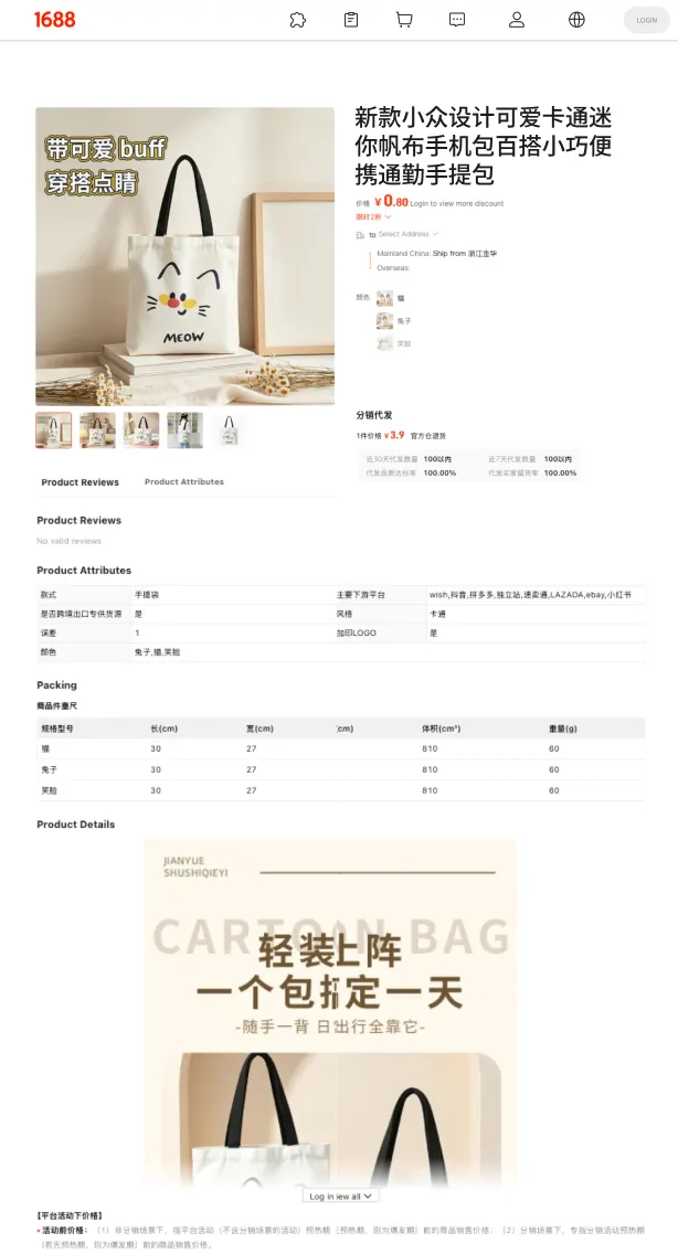 Migrated Amazon listing