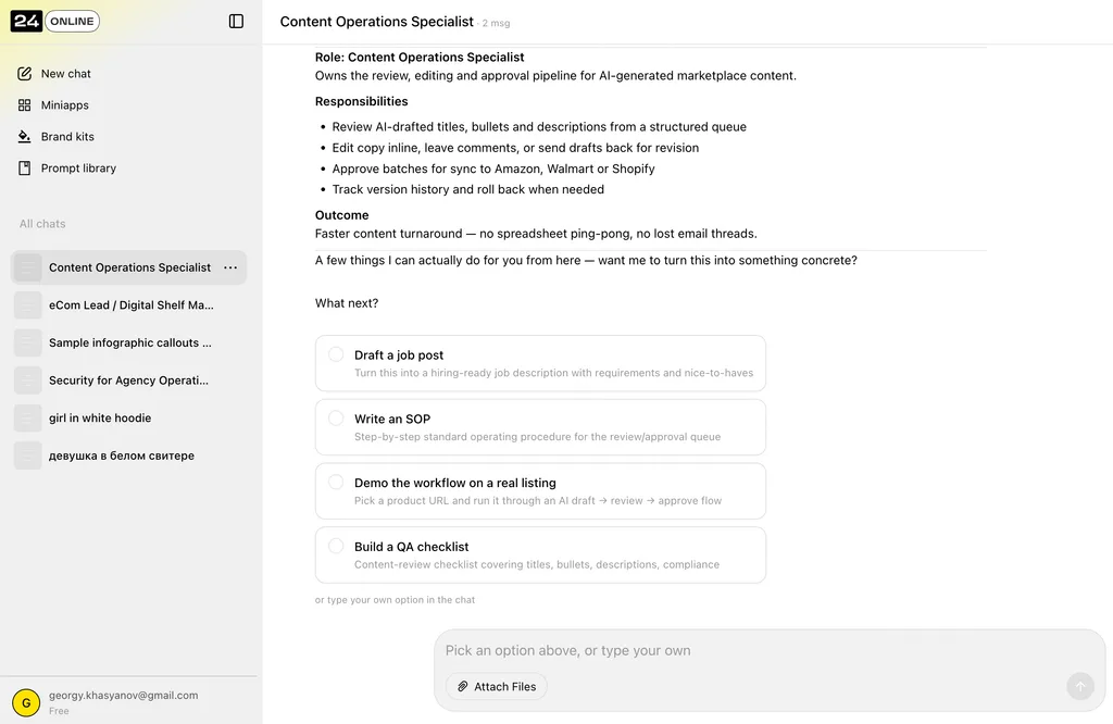 Content Ops specialist editing AI-generated product listing drafts