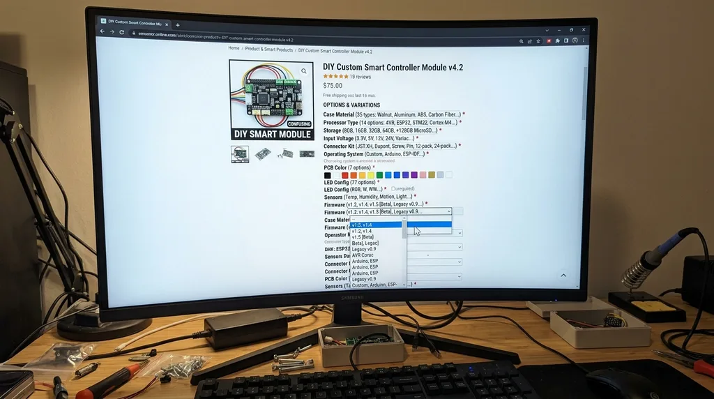 Parent listing with 47 child variations mixing voltage and kits