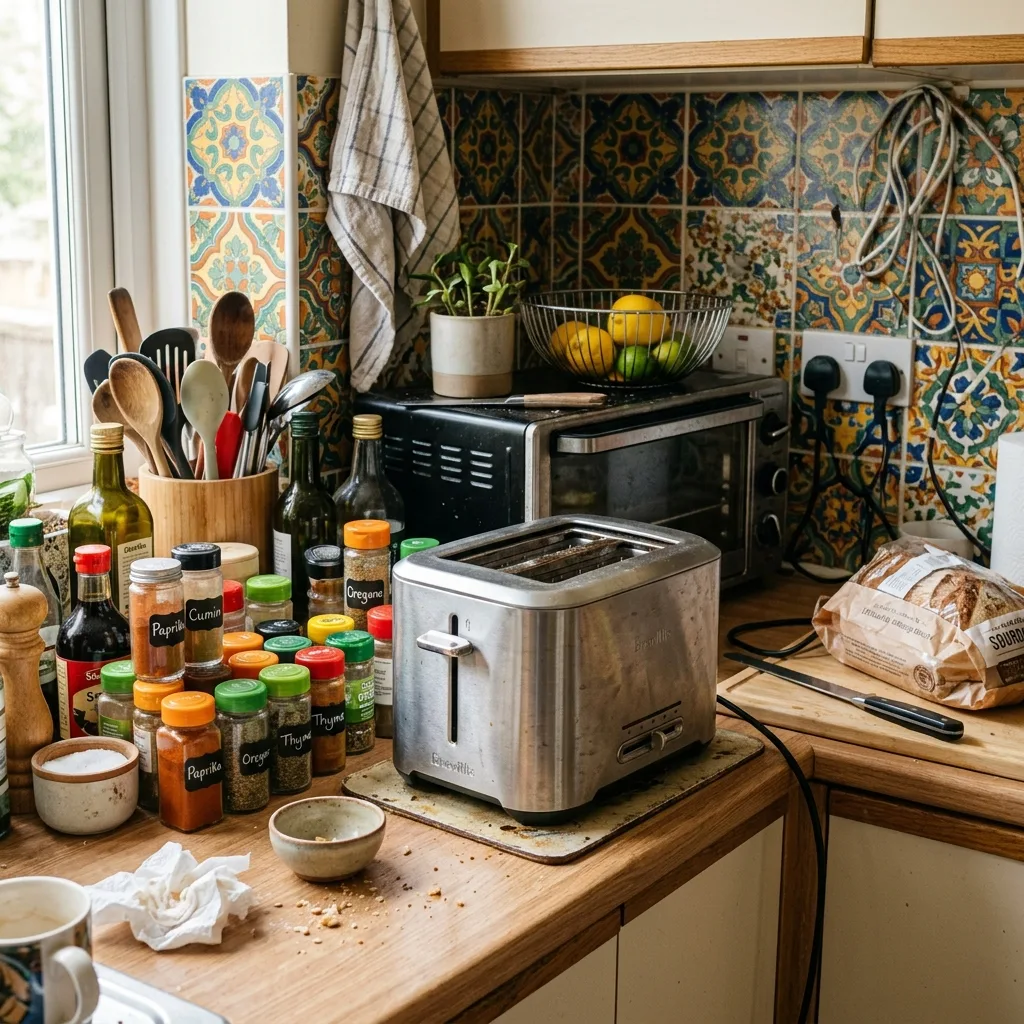 Original image of kitchen product with cluttered background