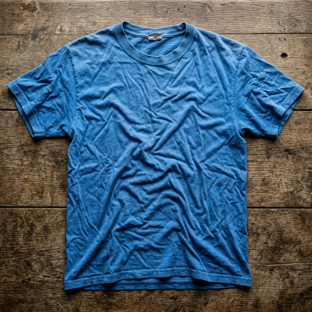 Wrinkled clothing item on a flat surface