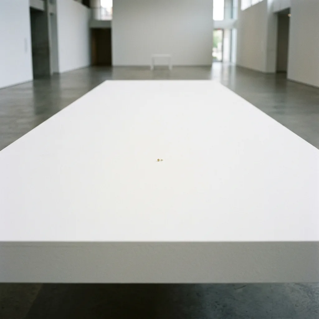 Tiny earring in the middle of a large empty frame
