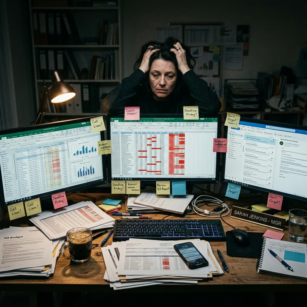 Messy spreadsheet workflow before automation