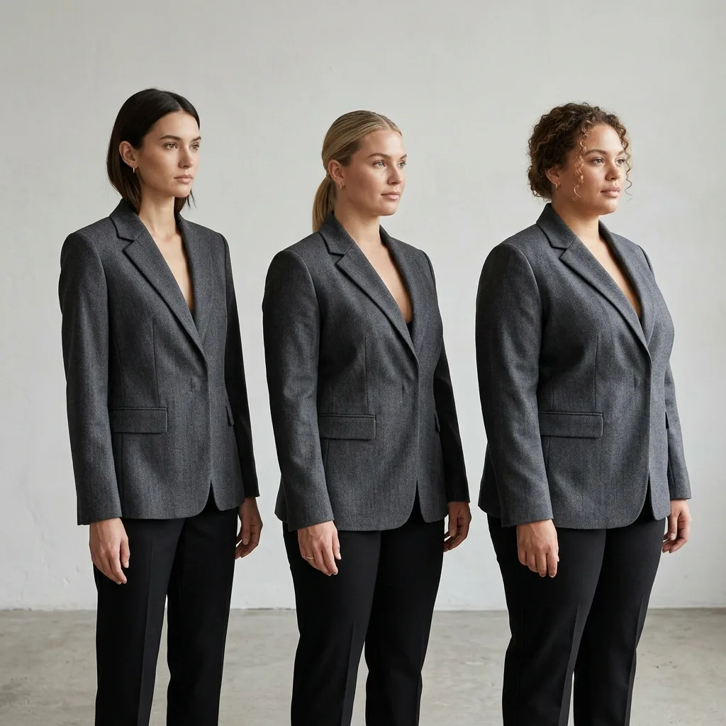 Fit philosophy A+ module showing garment sizing